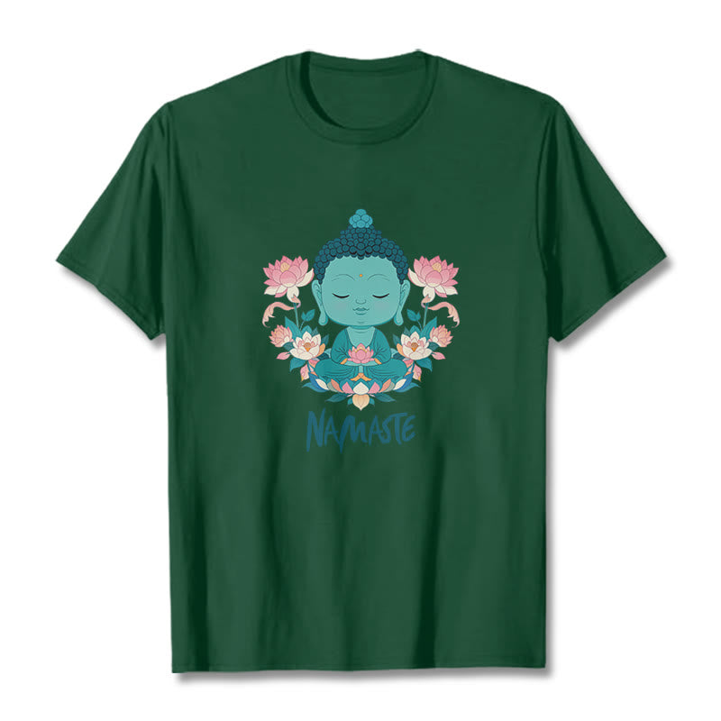 NAMASTE Buddha Lotus Meditation Tee T-shirt