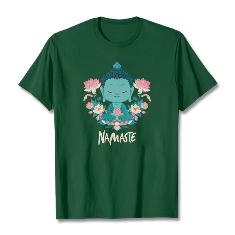 NAMASTE Buddha Lotus Meditation Tee T-shirt