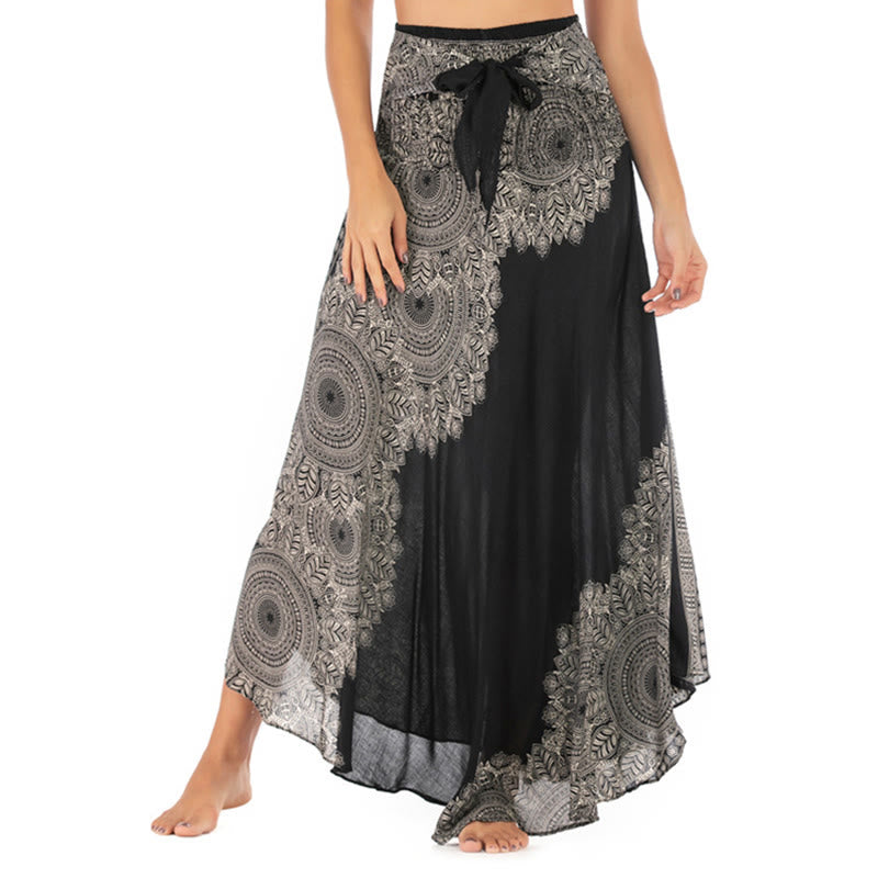 Two Style Wear Boho Mandala Flower Beach Skirt Dress