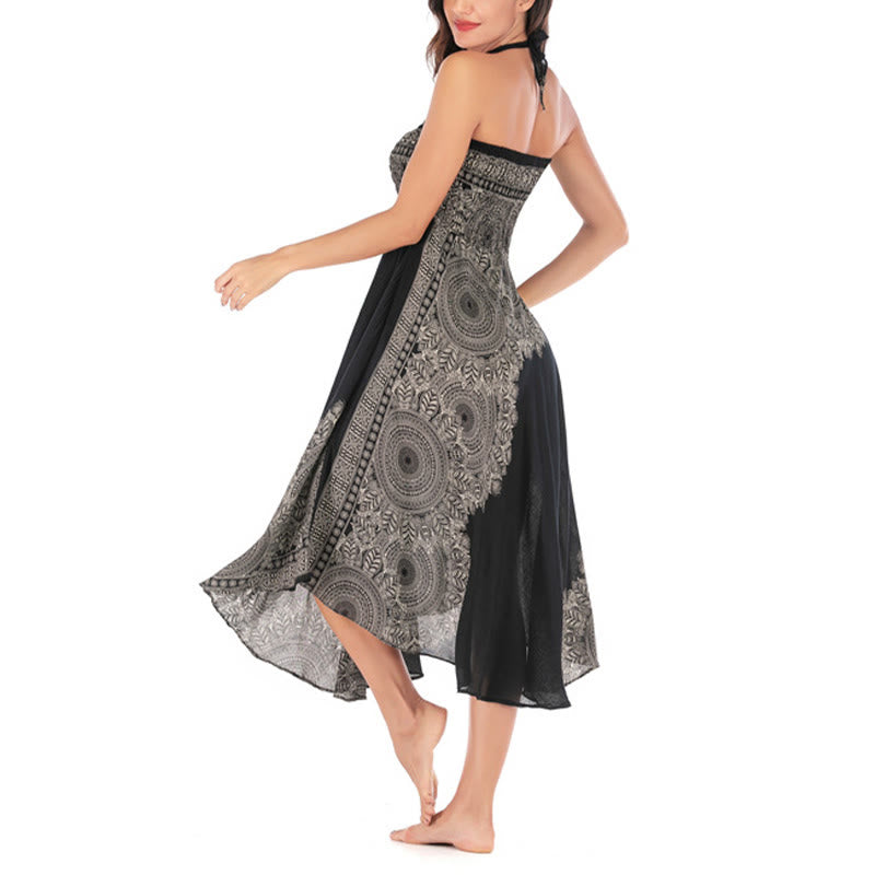 Two Style Wear Boho Mandala Flower Beach Skirt Dress