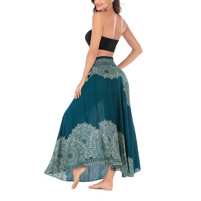 Two Style Wear Boho Mandala Flower Beach Skirt Dress