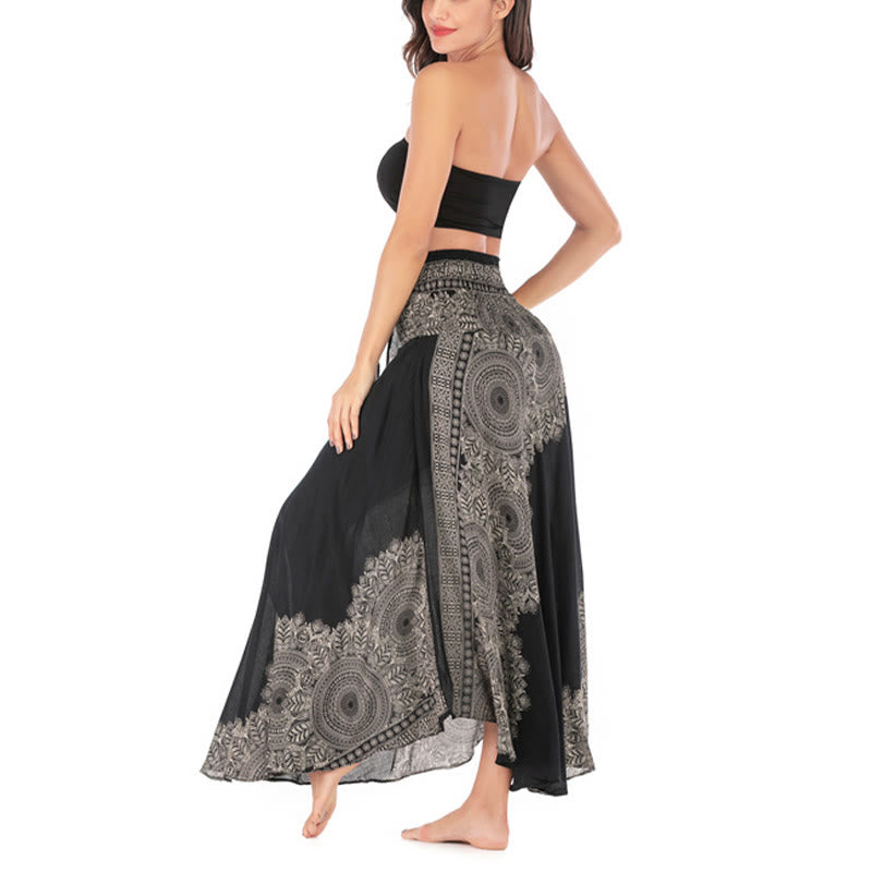 Two Style Wear Boho Mandala Flower Beach Skirt Dress