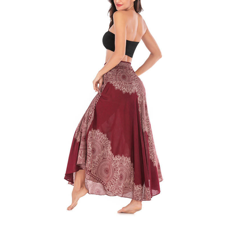 Two Style Wear Boho Mandala Flower Beach Skirt Dress