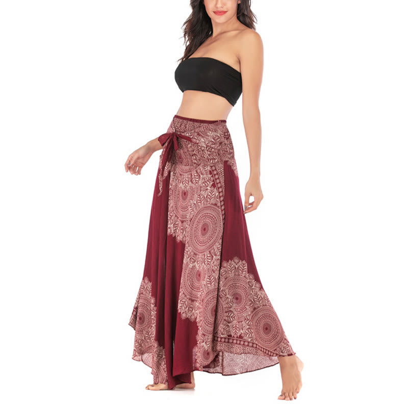 Two Style Wear Boho Mandala Flower Beach Skirt Dress