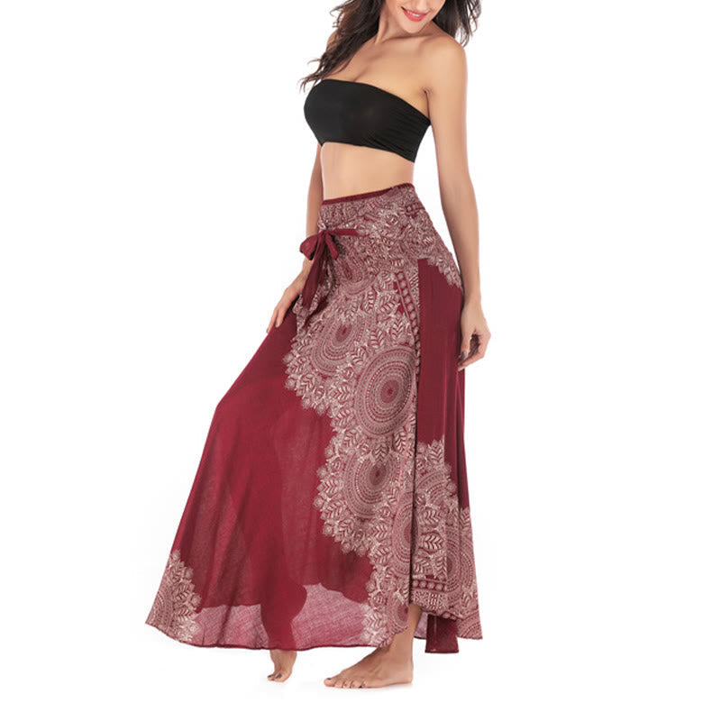 Two Style Wear Boho Mandala Flower Beach Skirt Dress