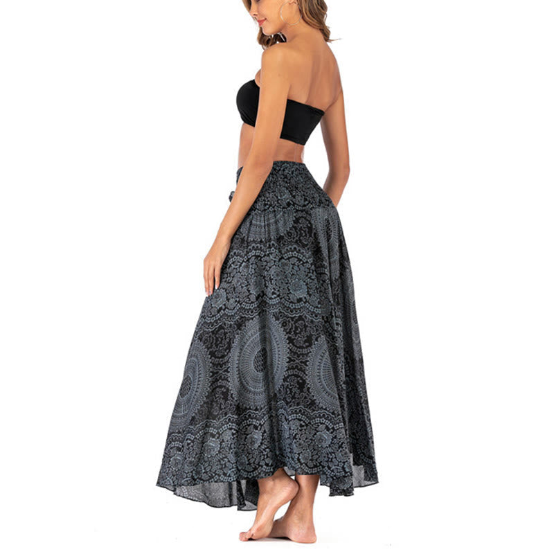 Two Style Wear Boho Compass Rose Flower Skirt Dress