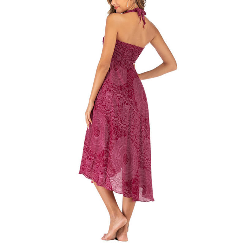 Two Style Wear Boho Compass Rose Flower Skirt Dress