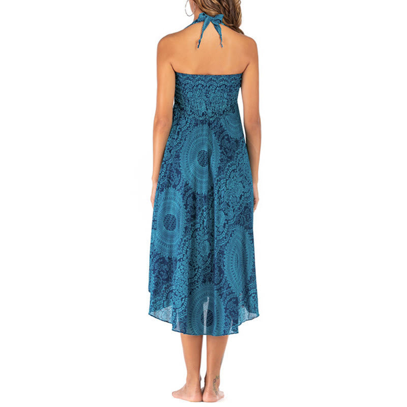 Two Style Wear Boho Compass Rose Flower Skirt Dress