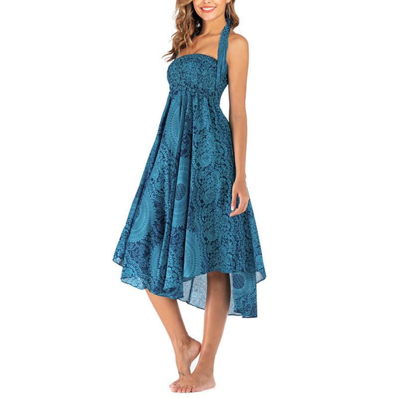 Two Style Wear Boho Compass Rose Flower Skirt Dress