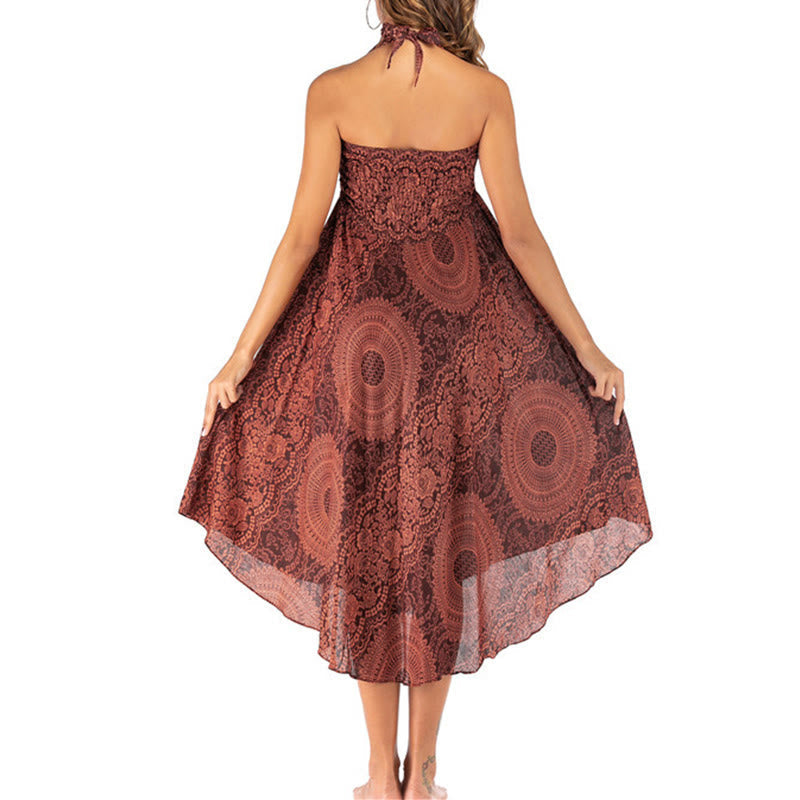 Two Style Wear Boho Compass Rose Flower Skirt Dress