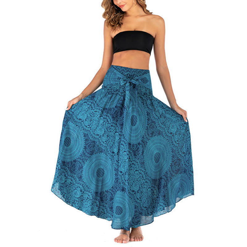 Two Style Wear Boho Compass Rose Flower Skirt Dress
