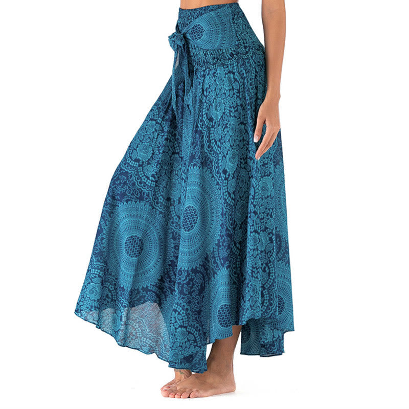 Two Style Wear Boho Compass Rose Flower Skirt Dress