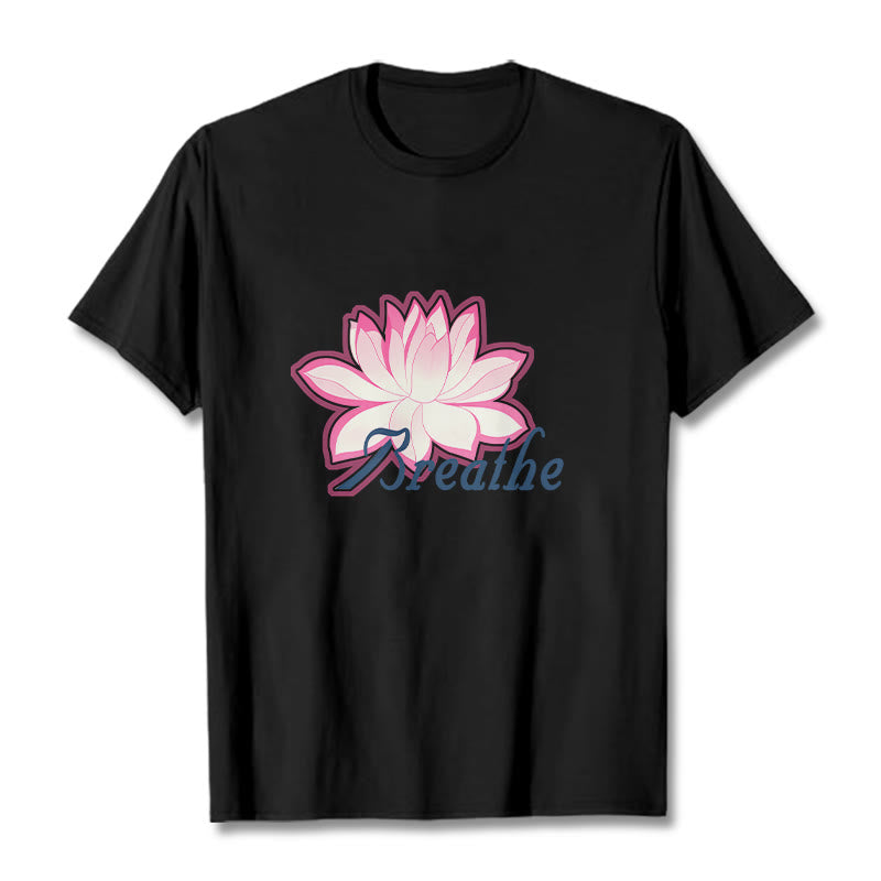 Tactile Cotton Unisex Breathe Graphic Meditation T-Shirt