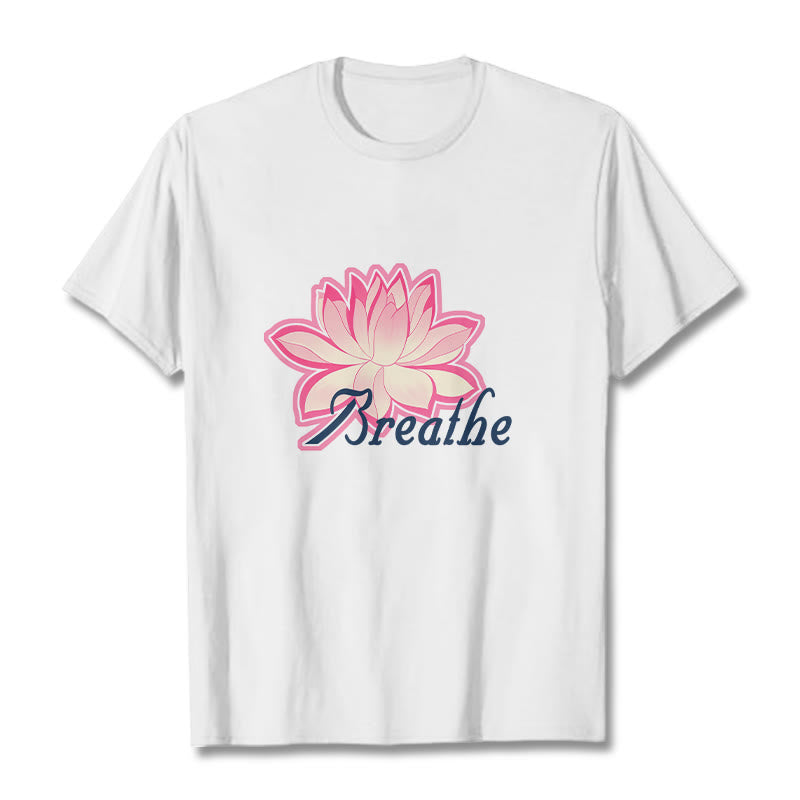Tactile Cotton Unisex Breathe Graphic Meditation T-Shirt