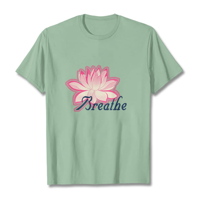 Tactile Cotton Unisex Breathe Graphic Meditation T-Shirt