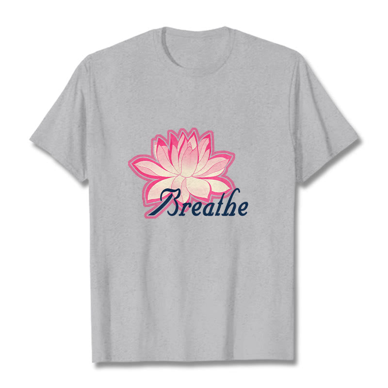 Tactile Cotton Unisex Breathe Graphic Meditation T-Shirt