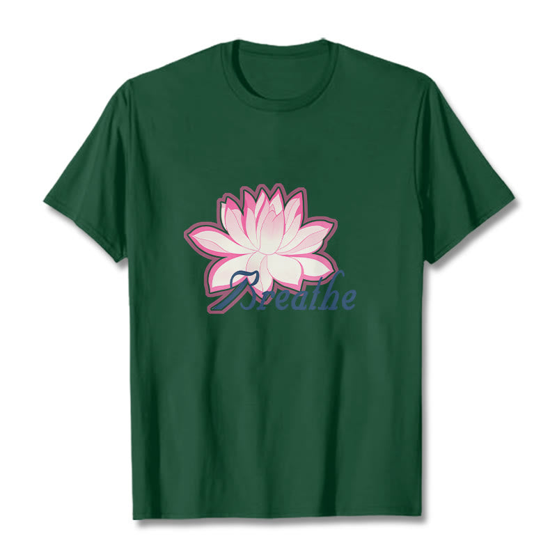 Tactile Cotton Unisex Breathe Graphic Meditation T-Shirt
