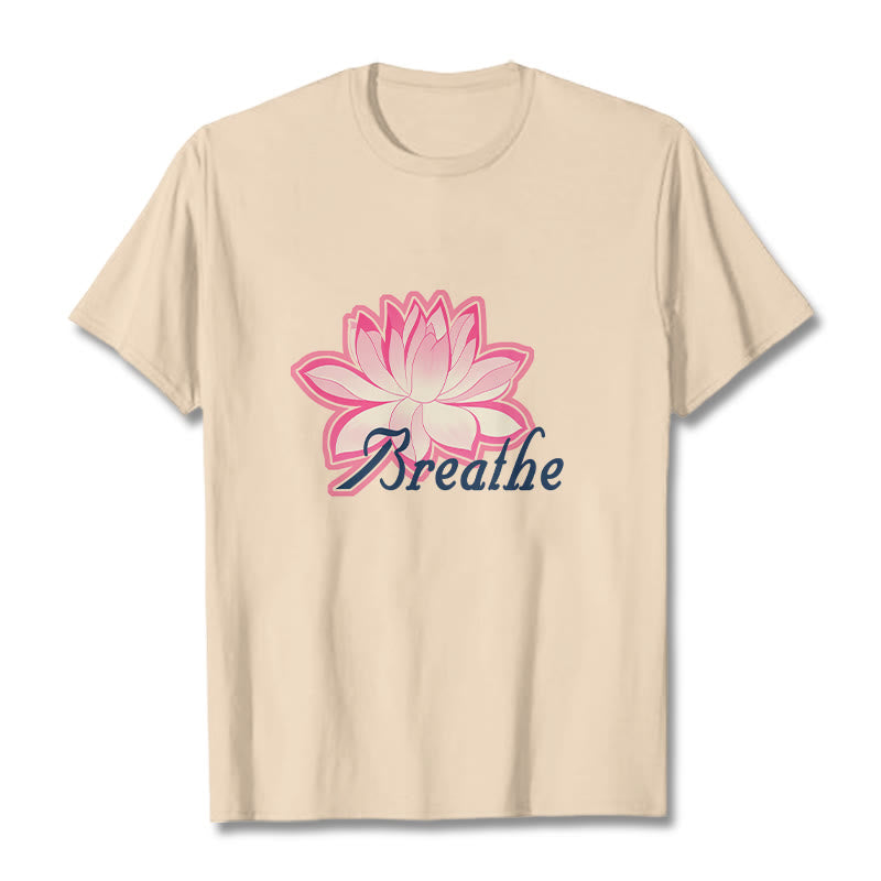 Tactile Cotton Unisex Breathe Graphic Meditation T-Shirt