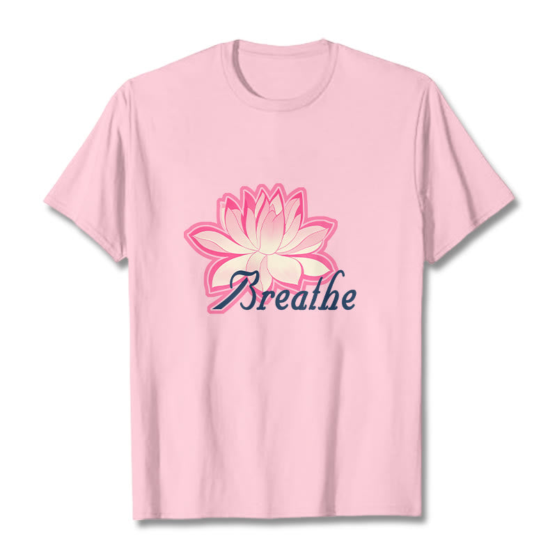 Tactile Cotton Unisex Breathe Graphic Meditation T-Shirt
