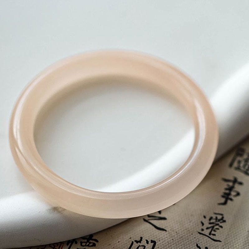 Natural Dusty Rose Pink Jade Self-Love Bracelet Bangle