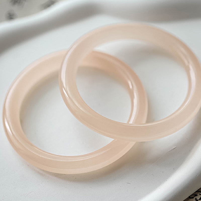 Natural Dusty Rose Pink Jade Self-Love Bracelet Bangle