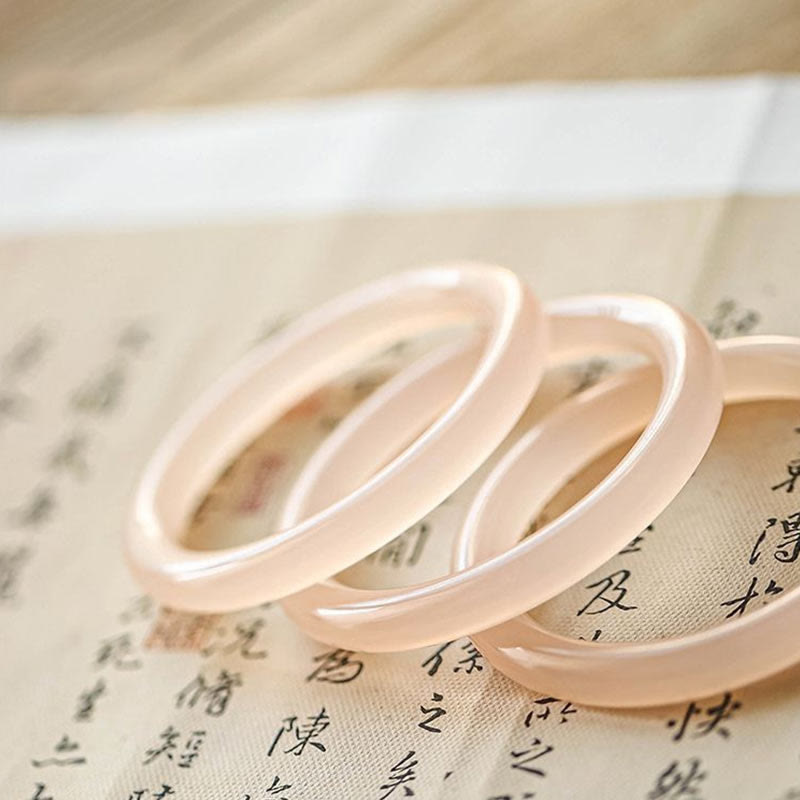 Natural Dusty Rose Pink Jade Self-Love Bracelet Bangle