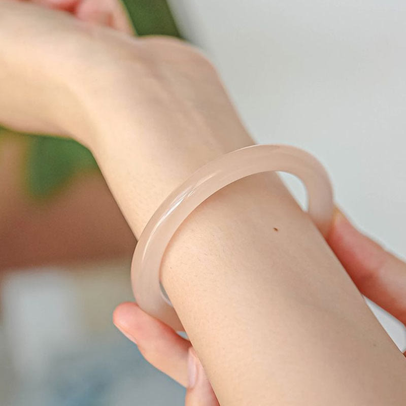 Natural Dusty Rose Pink Jade Self-Love Bracelet Bangle