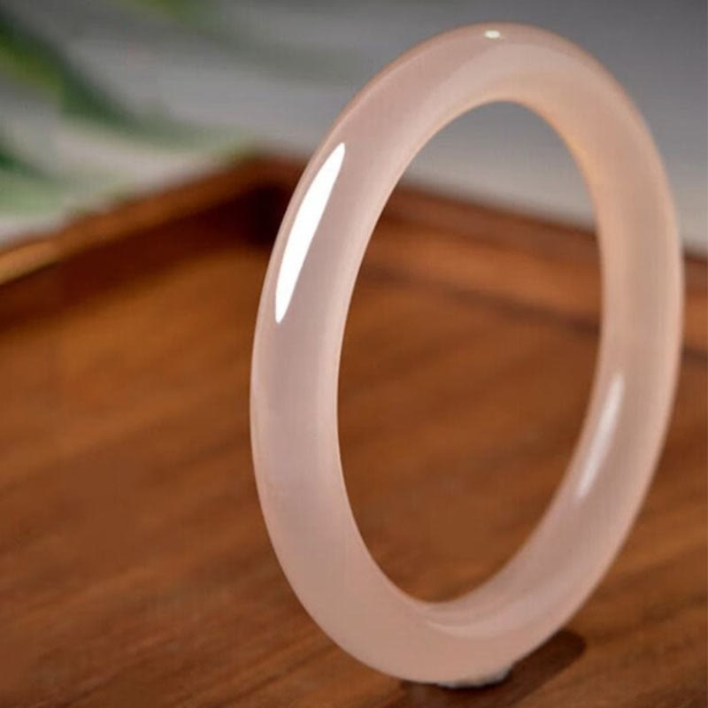 Natural Dusty Rose Pink Jade Self-Love Bracelet Bangle