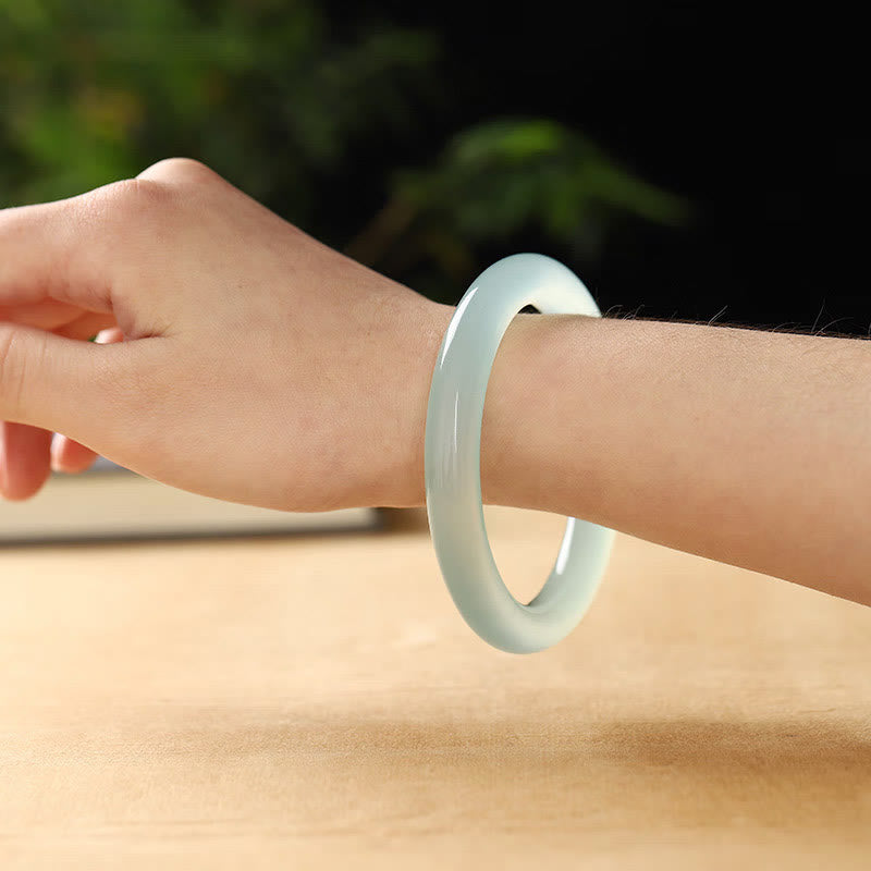 Blue Chalcedony Emotional Balance Energy Bracelet Bangle