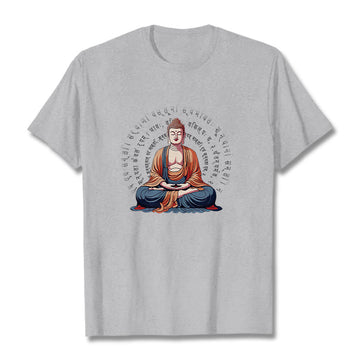 Tactile Cotton Sanskrit Heart Sutra Meditation Tee
