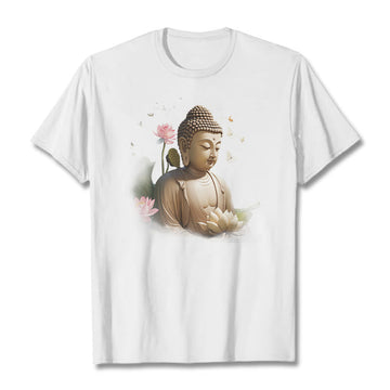 Lotus Butterfly Meditation Buddha Tee T-shirt