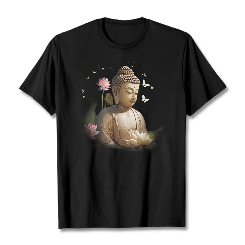 Lotus Butterfly Meditation Buddha Tee T-shirt
