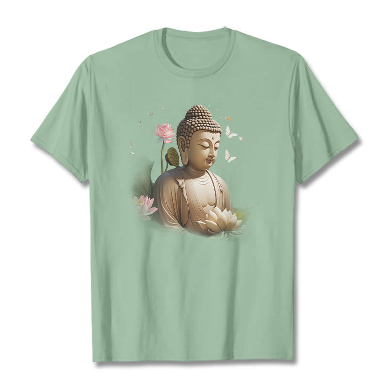 Lotus Butterfly Meditation Buddha Tee T-shirt