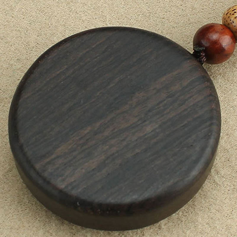 Copper Coin Attract Wealth Ebony Wood Red Sandalwood Luck Key Chain Decoration