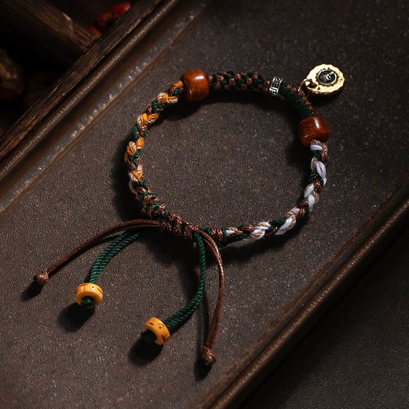 Tibetan Bone Beads Luck Rope Bracelet