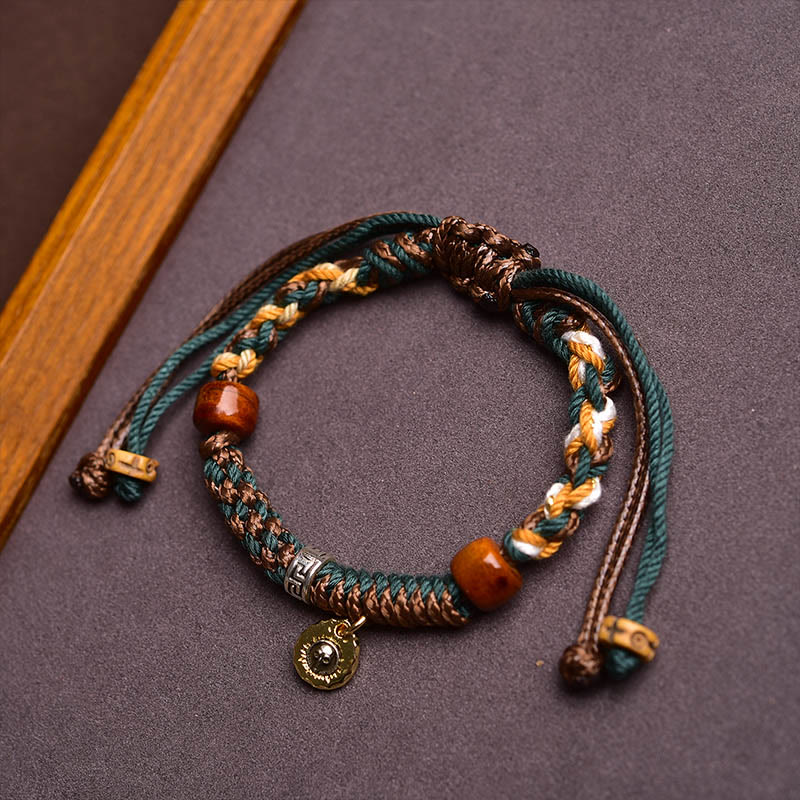 Tibetan Bone Beads Luck Rope Bracelet