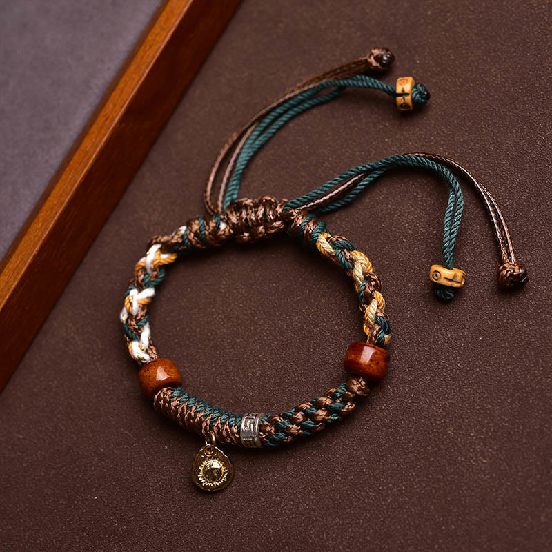 Tibetan Bone Beads Luck Rope Bracelet