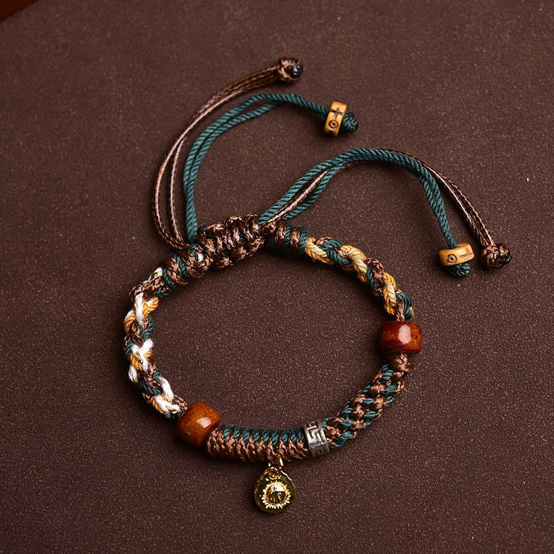 Tibetan Bone Beads Luck Rope Bracelet