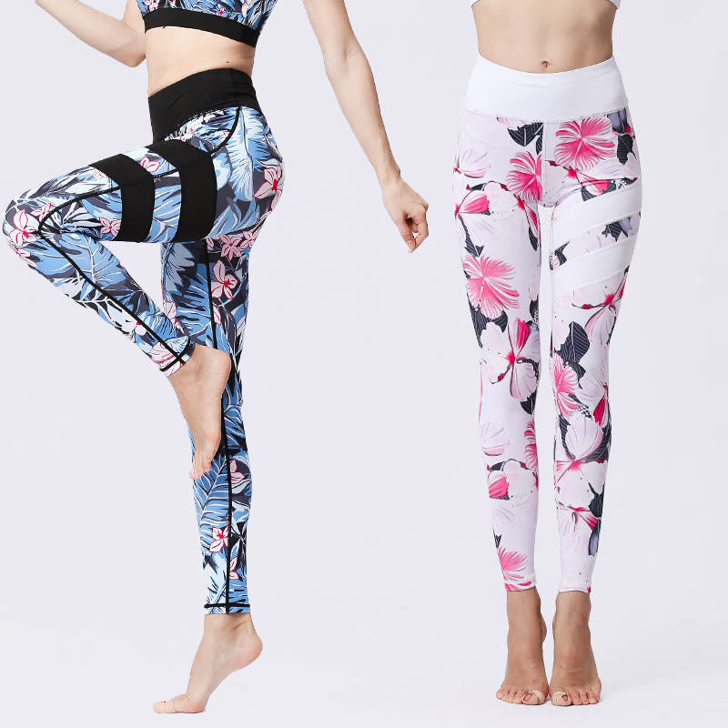 High-Waisted Botanical Print Mindful Movement Leggings