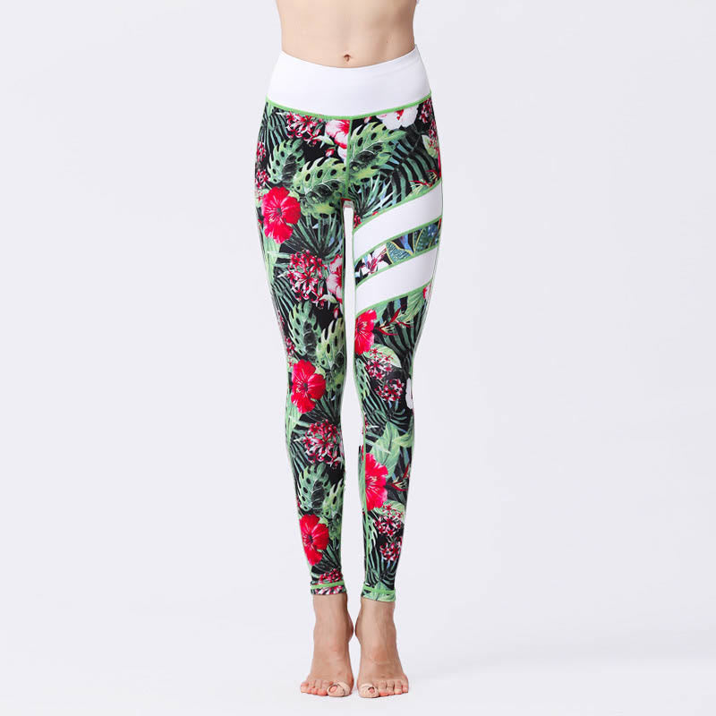 High-Waisted Botanical Print Mindful Movement Leggings