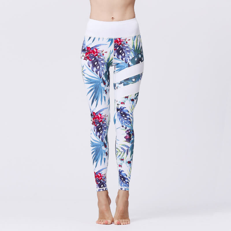 High-Waisted Botanical Print Mindful Movement Leggings