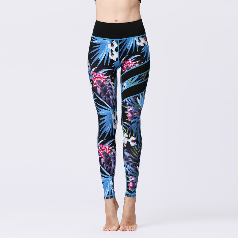 High-Waisted Botanical Print Mindful Movement Leggings