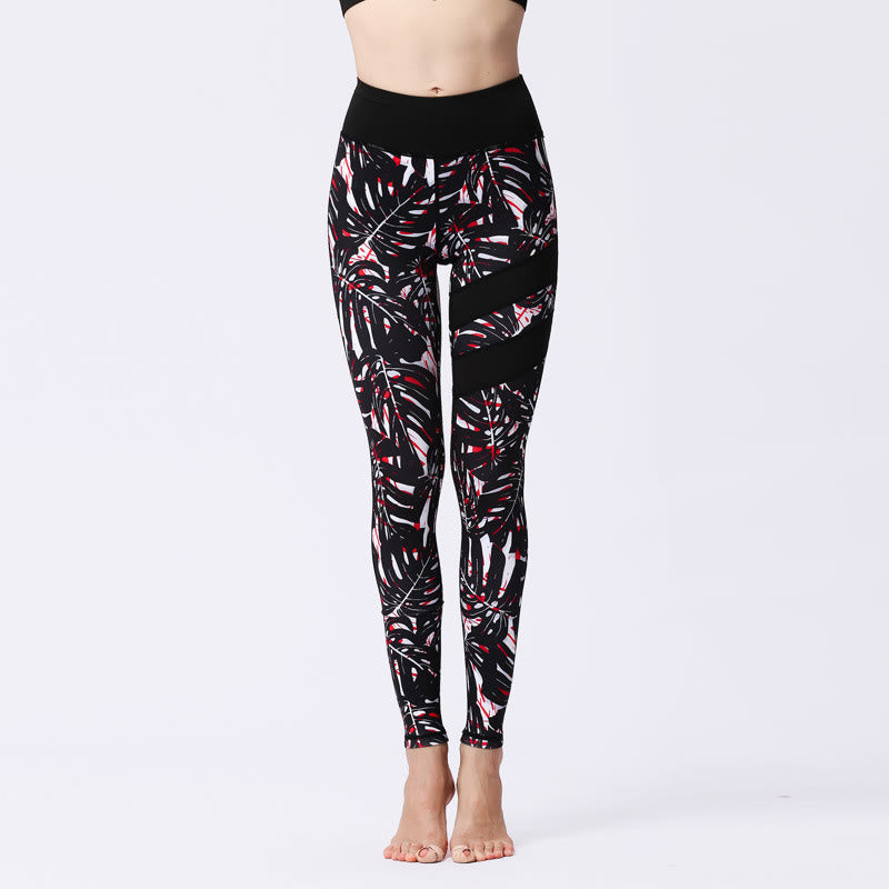 High-Waisted Botanical Print Mindful Movement Leggings