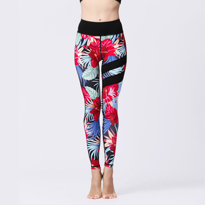 High-Waisted Botanical Print Mindful Movement Leggings