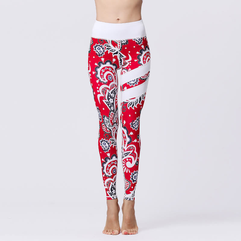 High-Waisted Botanical Print Mindful Movement Leggings