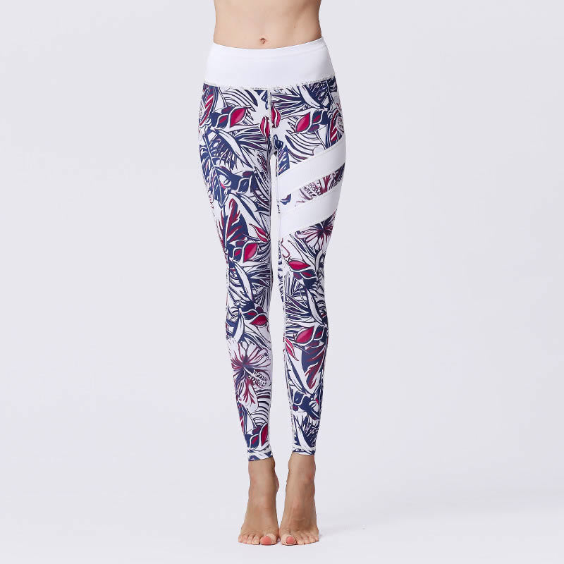 High-Waisted Botanical Print Mindful Movement Leggings