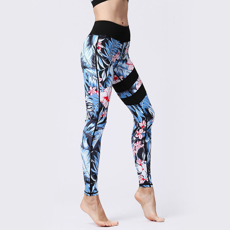 High-Waisted Botanical Print Mindful Movement Leggings