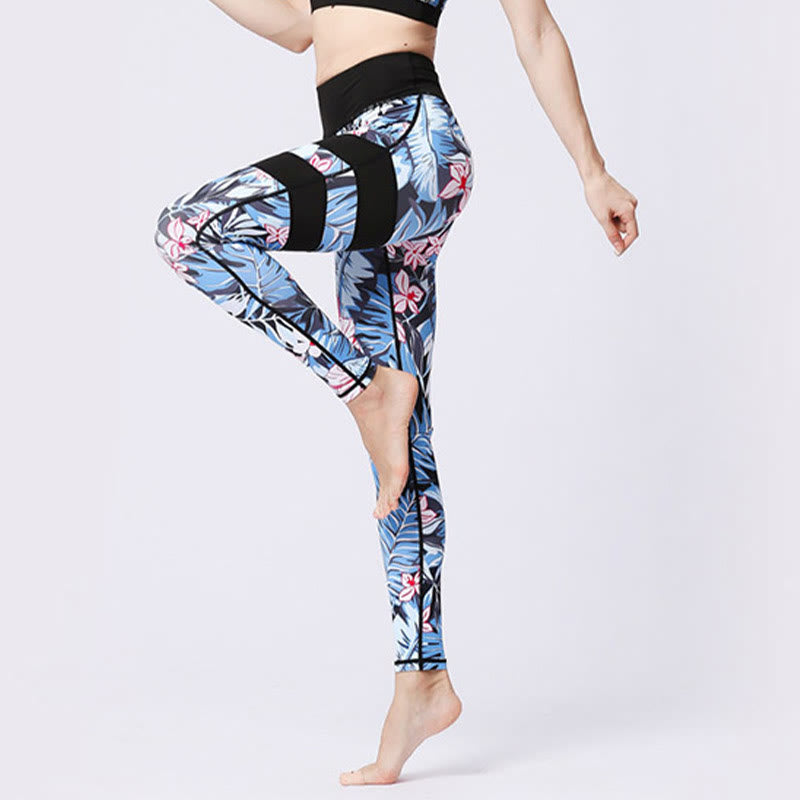 High-Waisted Botanical Print Mindful Movement Leggings