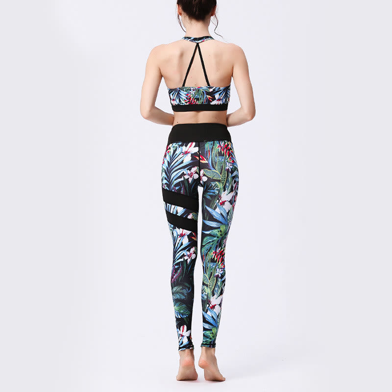 High-Waisted Botanical Print Mindful Movement Leggings