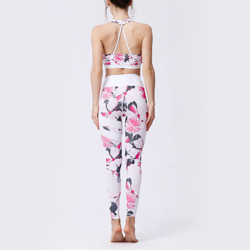 High-Waisted Botanical Print Mindful Movement Leggings